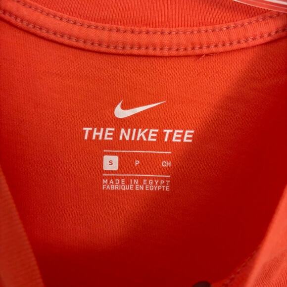 The Nike Tee Men's S Orange Logo Crewneck T-shirt - Picture 3 of 4